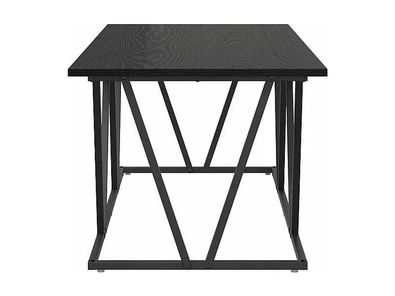 Table basse salon noire en chêne 100x50x40cm Bois d'ingénierie et métal SHL53864