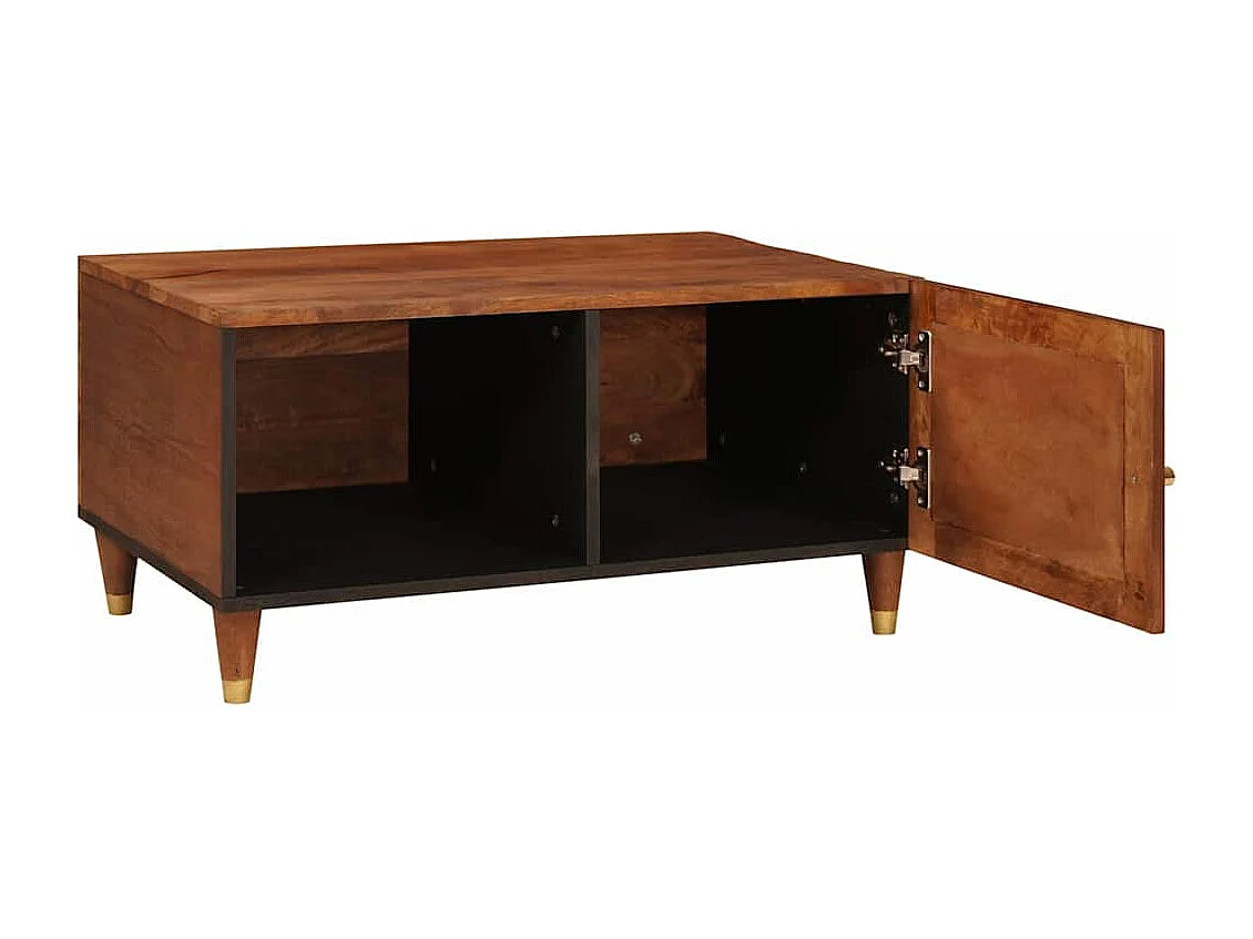 Couchtisch-Beistelltische-Sofatisch Braun 80x50x40 cm Rohr und massives Mangoholz SHL94624