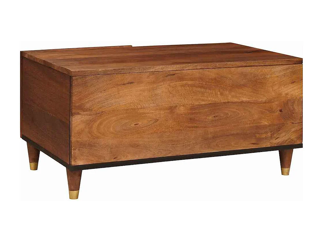 Couchtisch-Beistelltische-Sofatisch Braun 80x50x40 cm Rohr und massives Mangoholz SHL94624