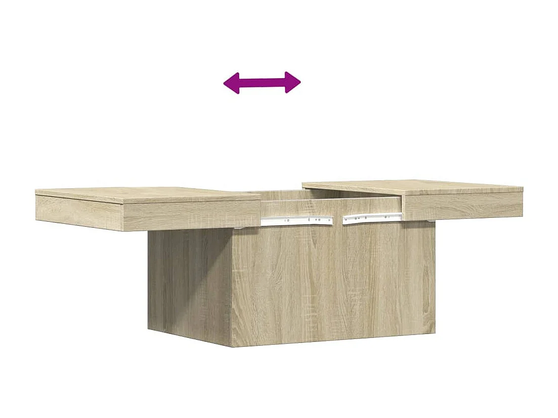 Mesa de centro-Mesa auxiliar de madera maciza de pino negro 90x49x40,5 cm SHL1979