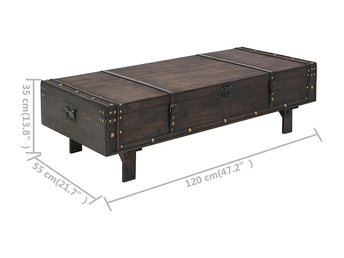 Salontafel | Woonkamertafel | Bijzettafel vintage stijl 120x55x35 cm multiplex