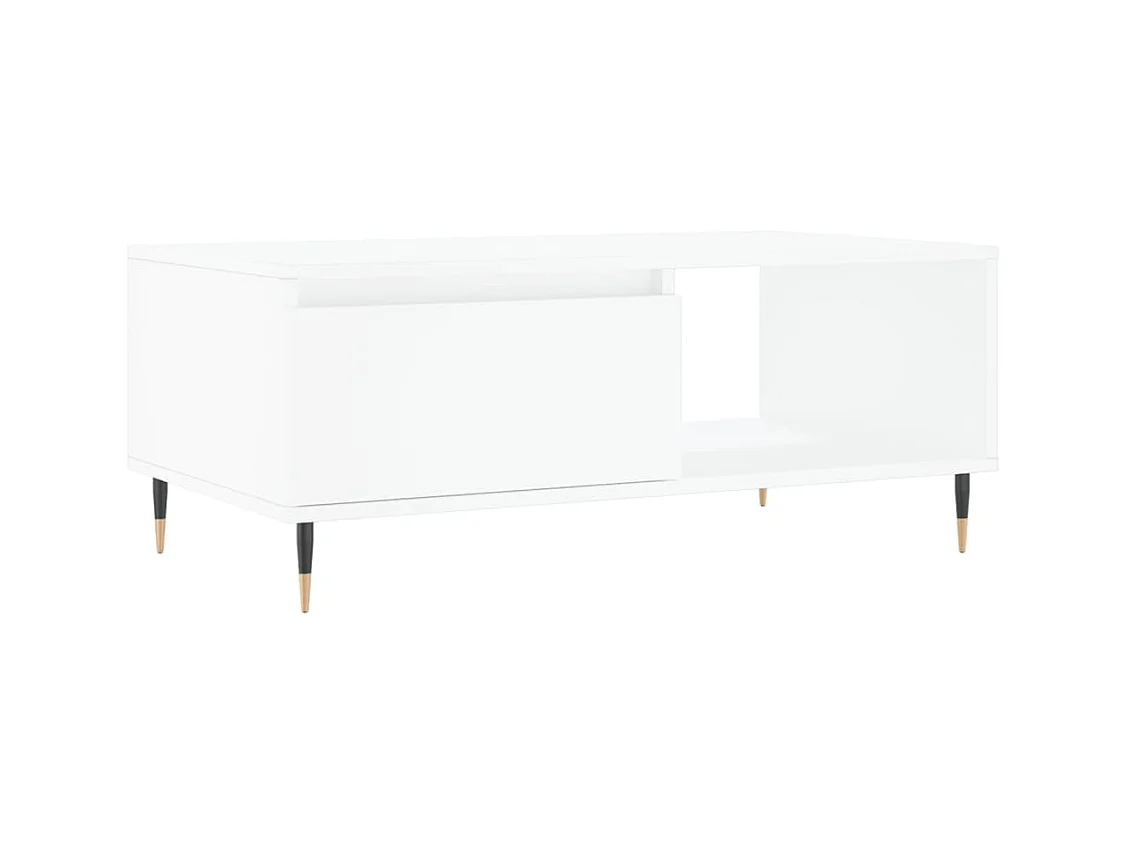 Table basse salon-Table d'appoint Blanc 90x50x36,5 cm Bois d'ingénierie SHL54837