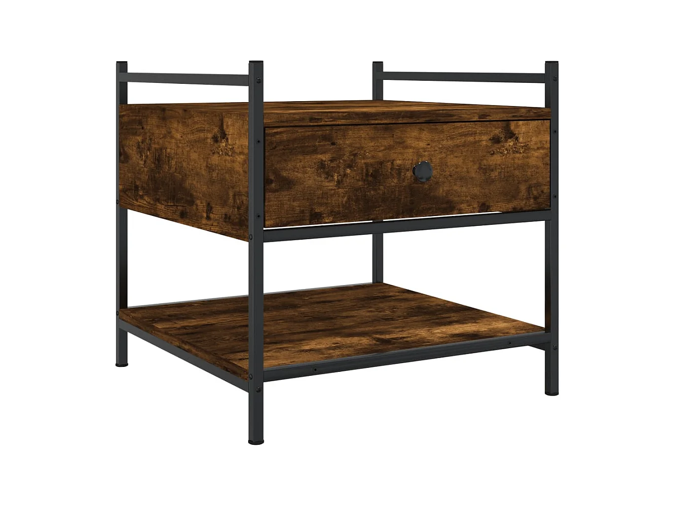 Mesa de centro-Mesa auxiliar acero inoxidable madera maciza traviesa dorado SHL1636