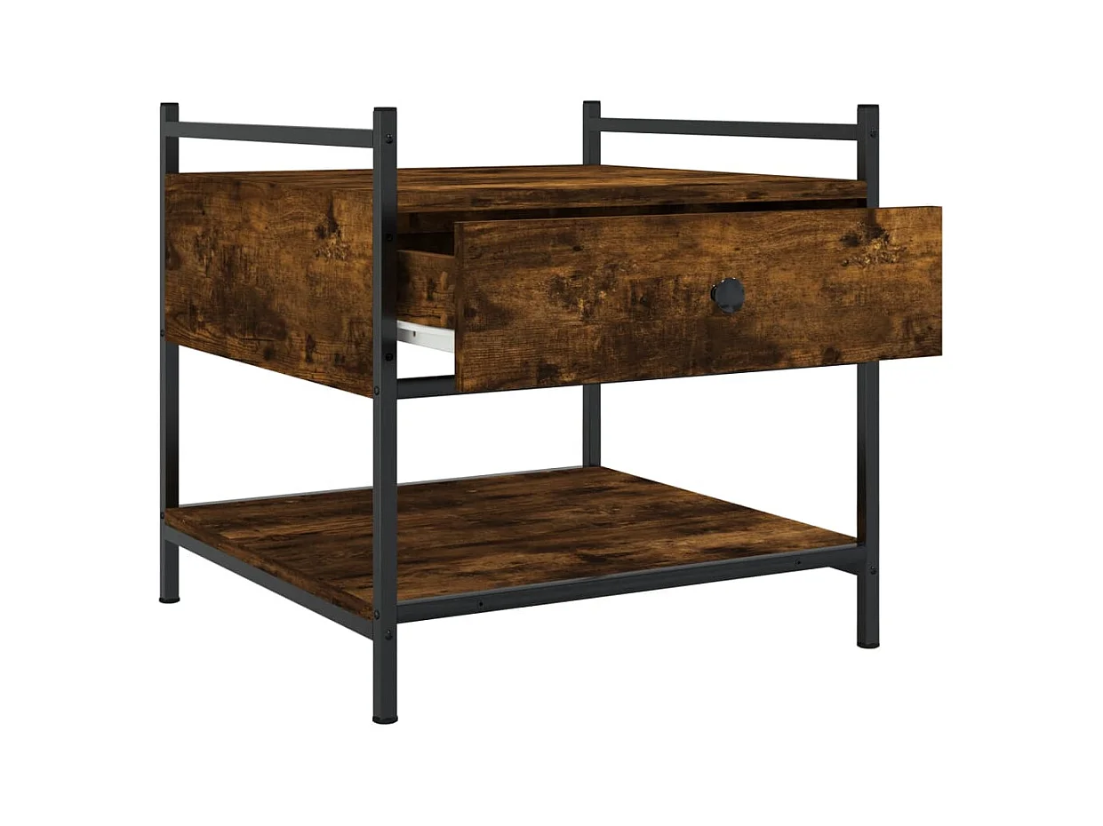 Mesa de centro-Mesa auxiliar acero inoxidable madera maciza traviesa dorado SHL1636