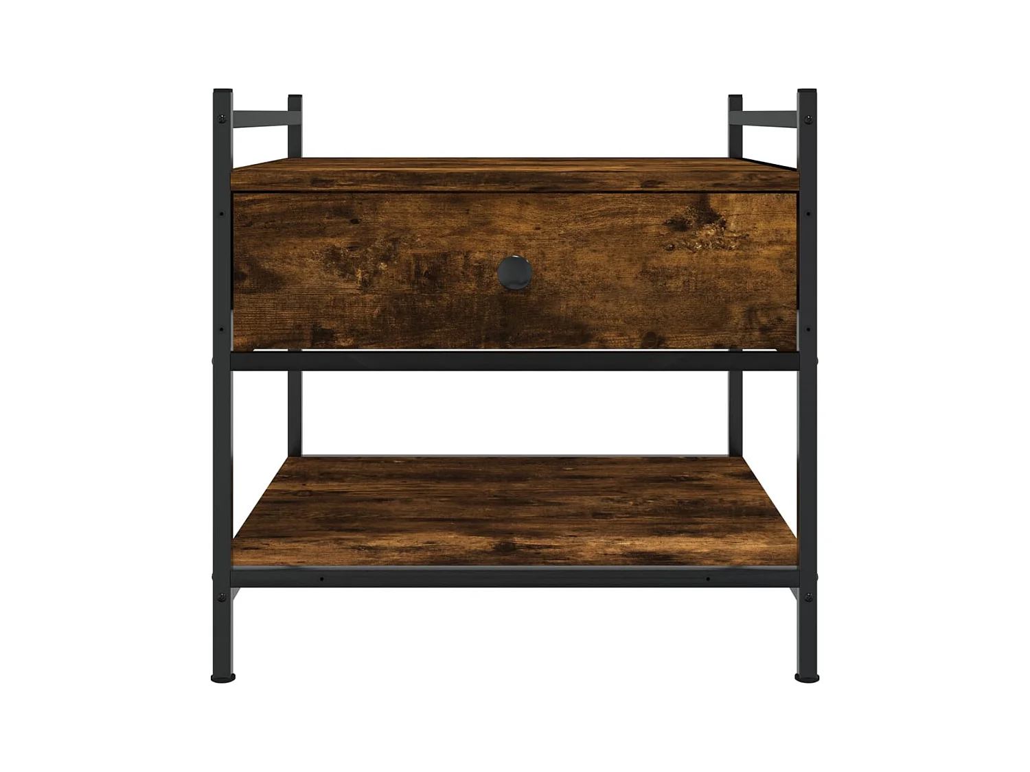 Mesa de centro-Mesa auxiliar acero inoxidable madera maciza traviesa dorado SHL1636