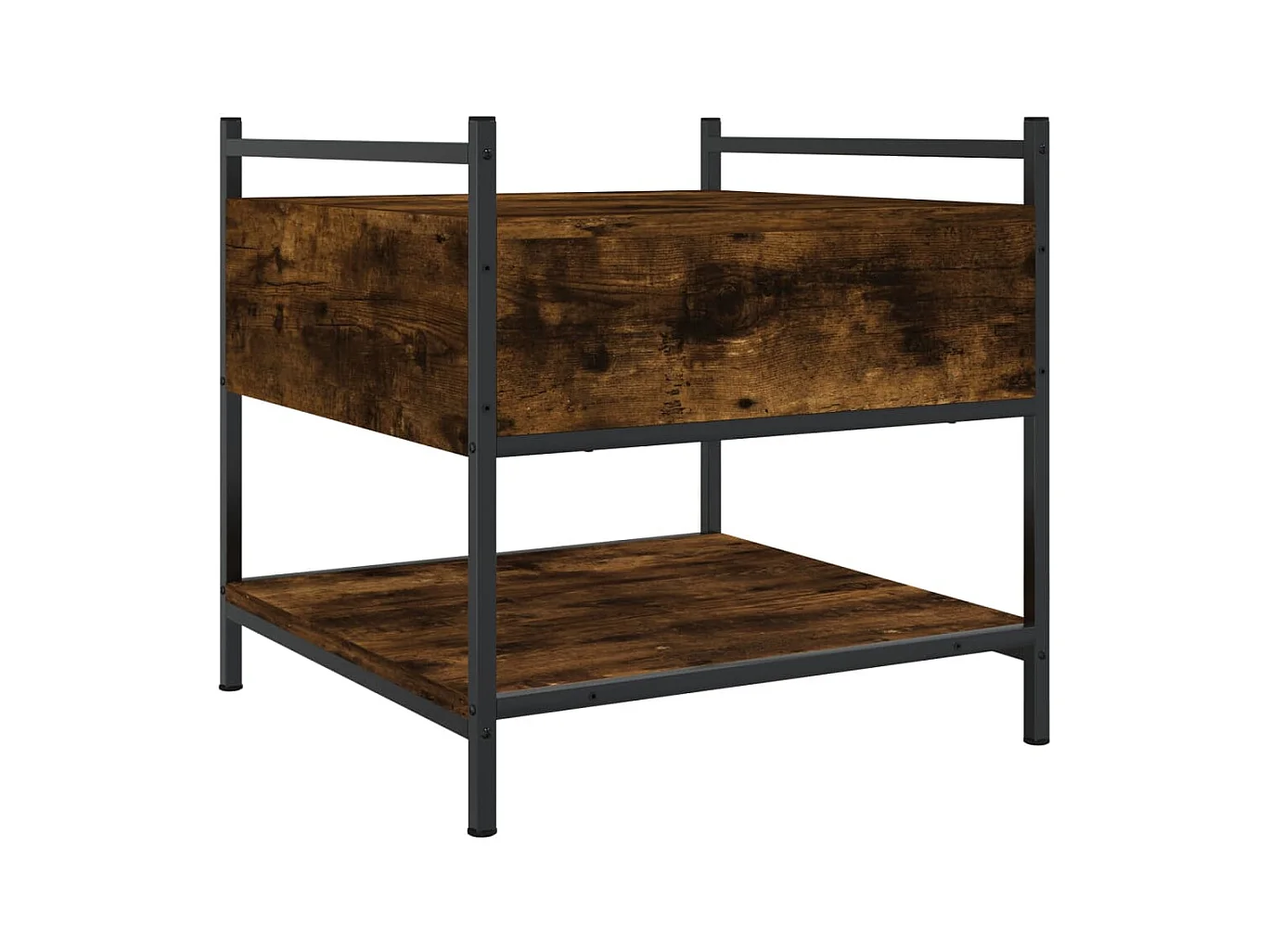 Mesa de centro-Mesa auxiliar acero inoxidable madera maciza traviesa dorado SHL1636