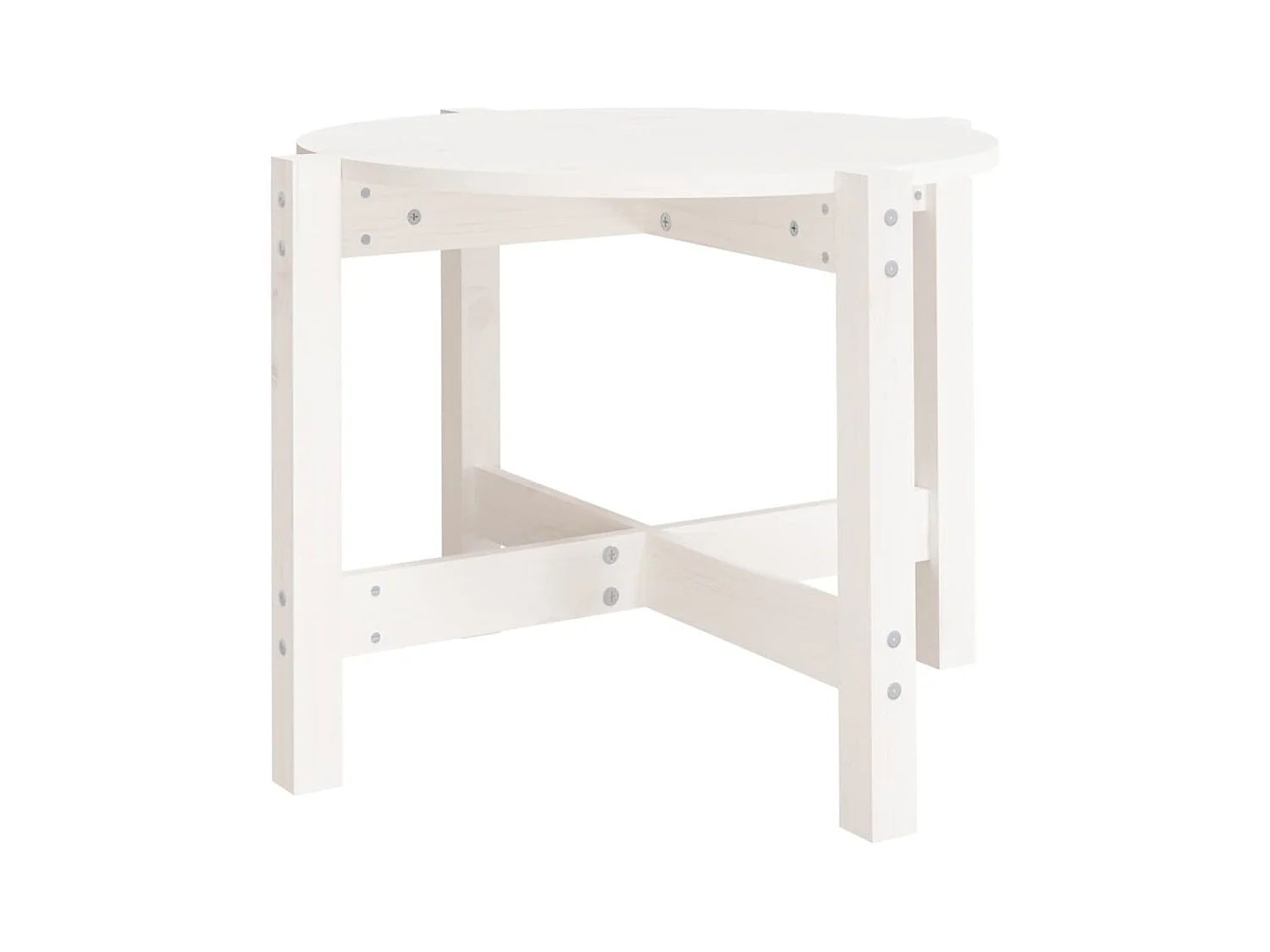 Table basse salon-Table d'appoint Blanc Ø 62,5x45 cm Bois massif de pin SHL70552