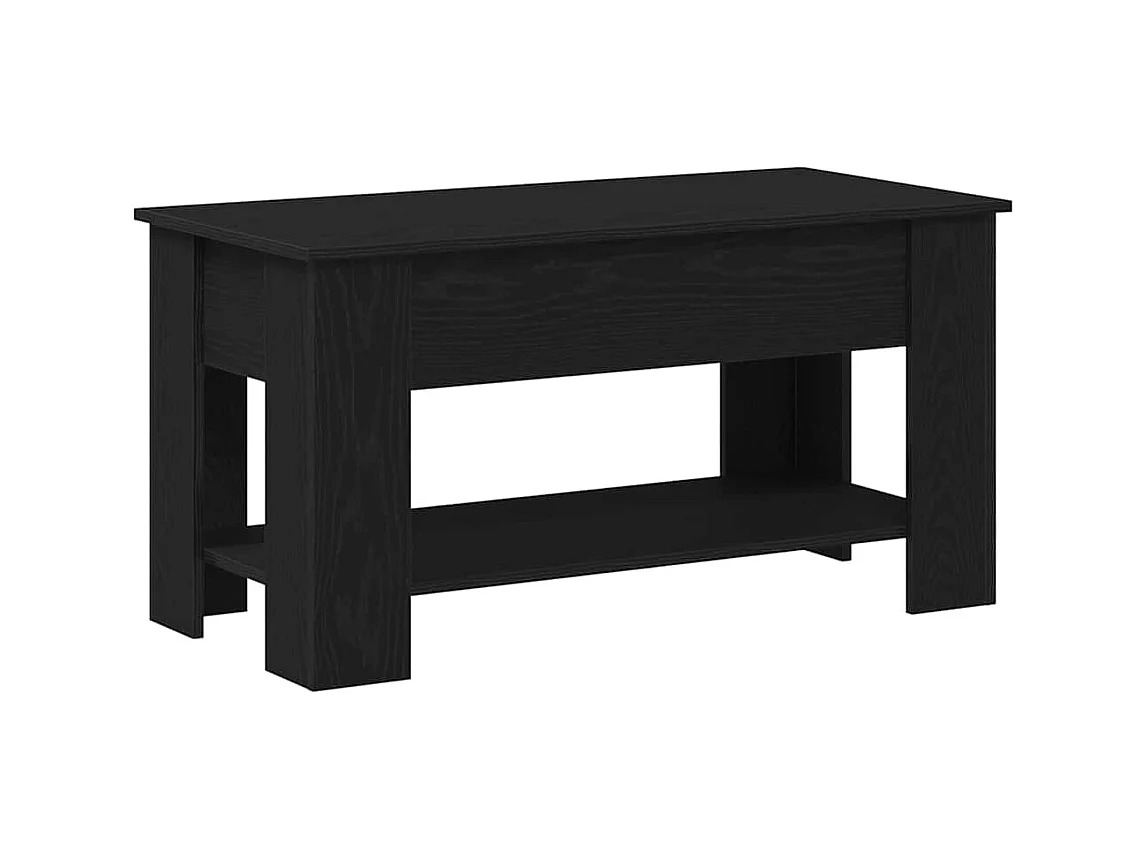 Table basse salon-Table d'appoint en chêne noir - 101x49x52 cm en bois d'ingénierie SHL57963