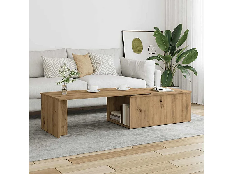 Couchtisch-Wohnzimmertisch-Beistelltische Artisan-Eiche 150x50x35 cm Holzwerkstoff SHL37248