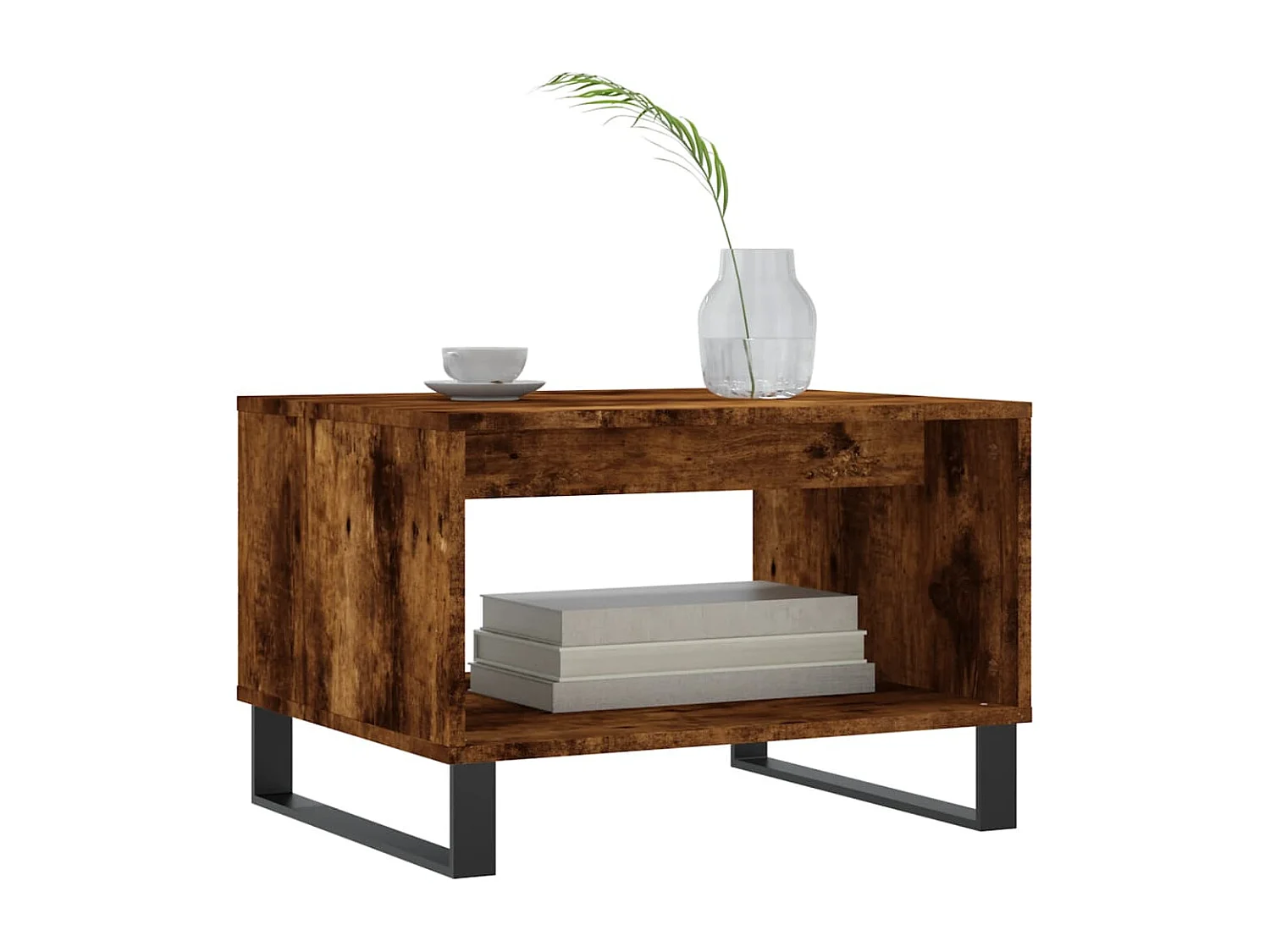 Table basse salon-Table d'appoint chêne fumé 60x50x40 cm bois d'ingénierie SHL52684