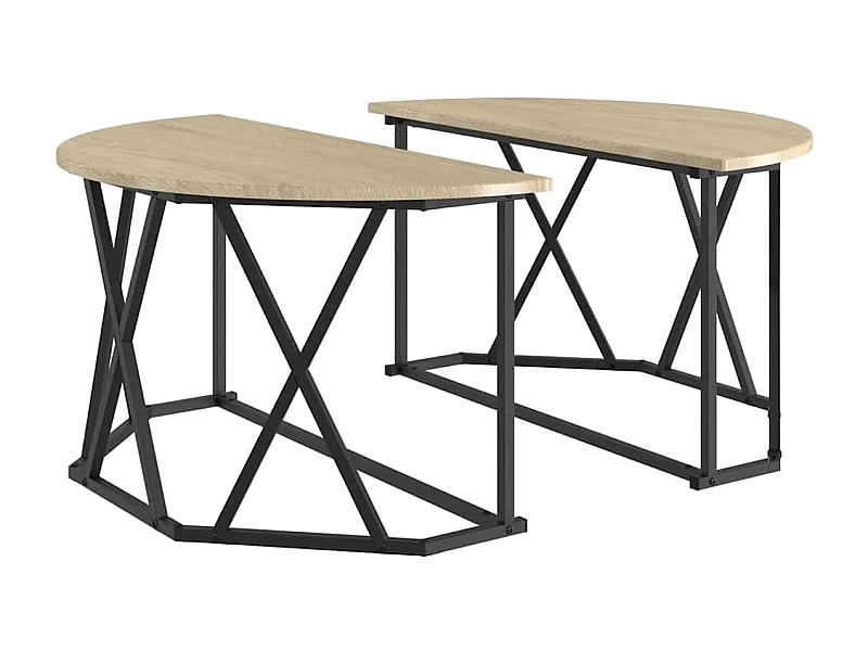 Mesa de centro-Mesa auxiliar-Mesita de centro madera de ingeniería negro 102x55,5x52,5 cm SHL3553