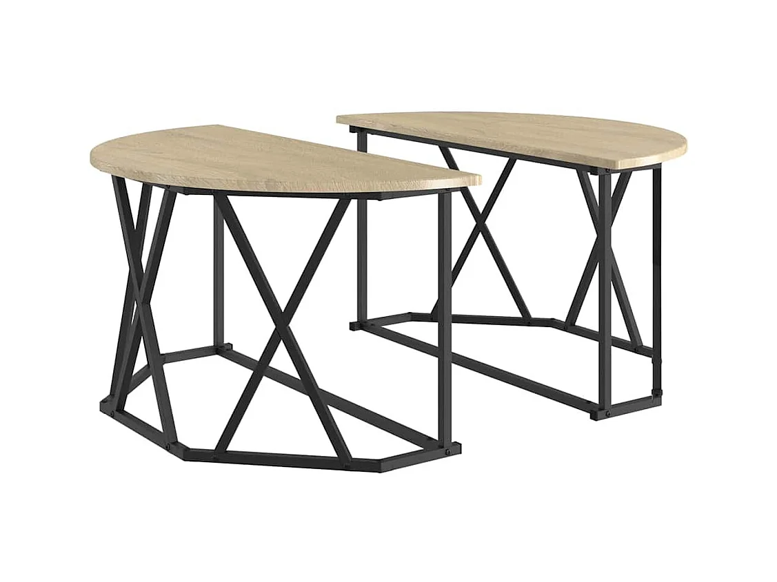 Mesa de centro-Mesa auxiliar-Mesita de centro madera de ingeniería negro 102x55,5x52,5 cm SHL3553