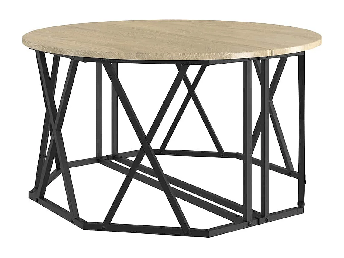 Mesa de centro-Mesa auxiliar-Mesita de centro madera de ingeniería negro 102x55,5x52,5 cm SHL3553