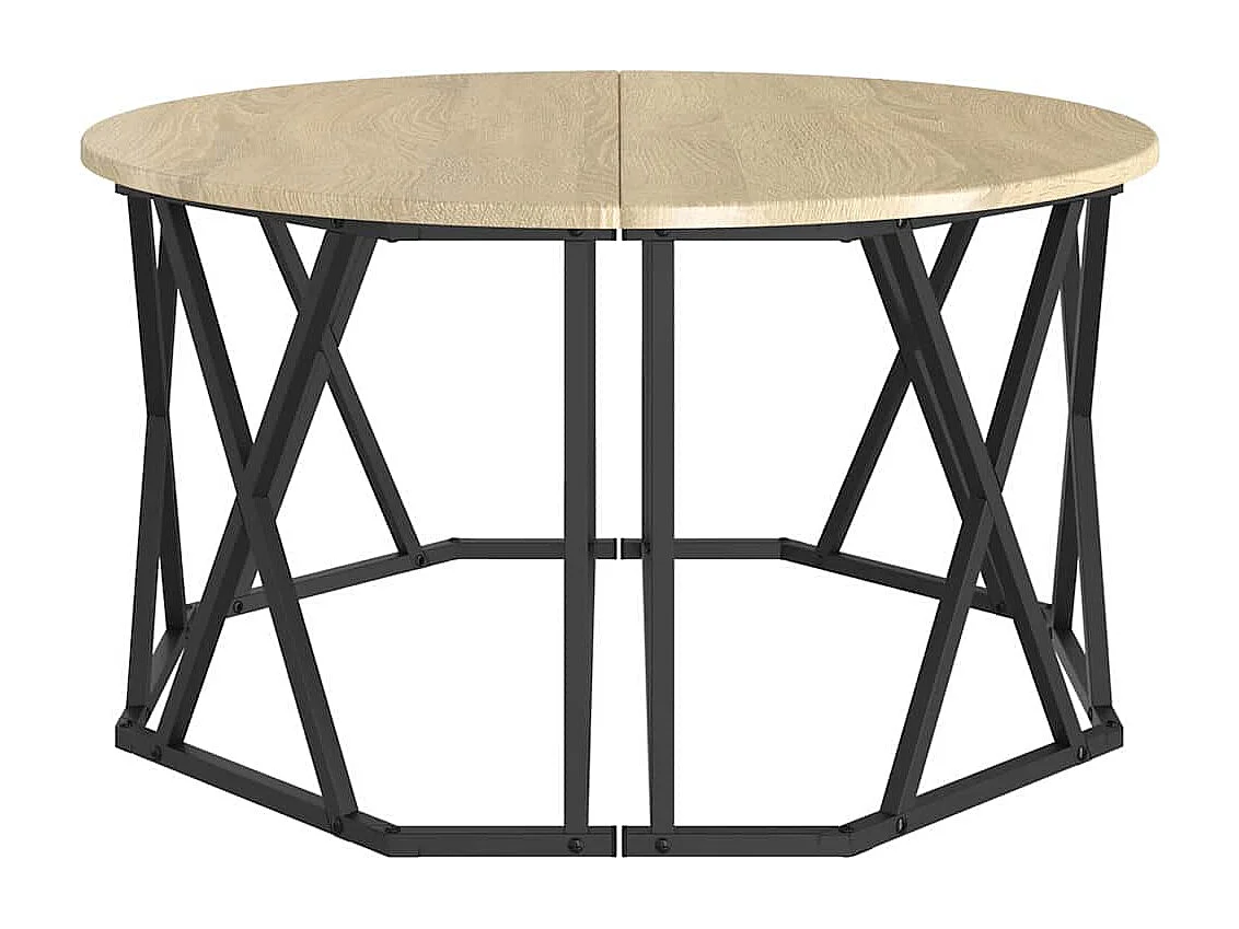 Mesa de centro-Mesa auxiliar-Mesita de centro madera de ingeniería negro 102x55,5x52,5 cm SHL3553