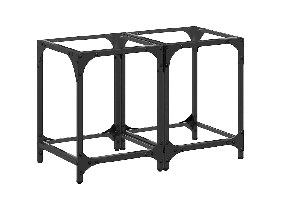 Tables basses salon-Tables d'appoint avec dessus en verre transparent 2 pcs acier SHL16347