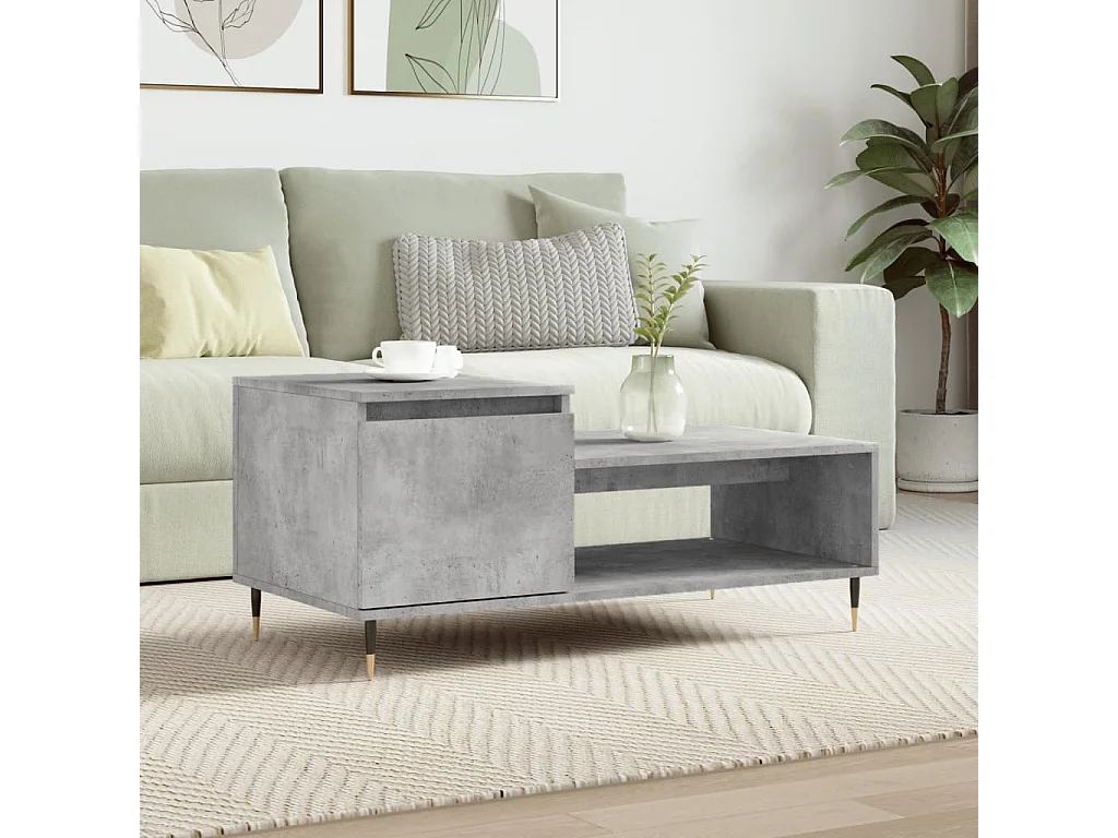 Mesa de centro | Mesa auxiliar madera ingeniería roble marrón 49,5x49,5x45 cm SHL2174