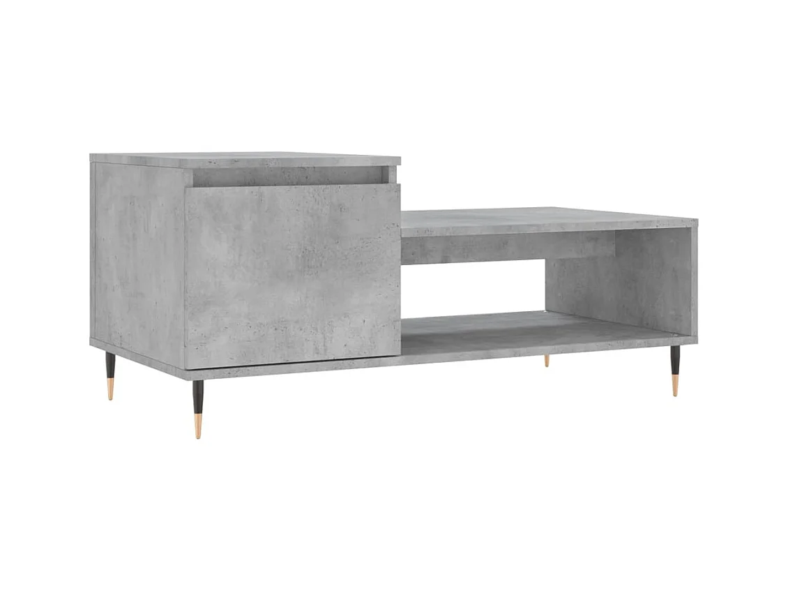 Table basse salon-Table d'appoint Gris béton 100x50x45 cm Bois d'ingénierie SHL8108