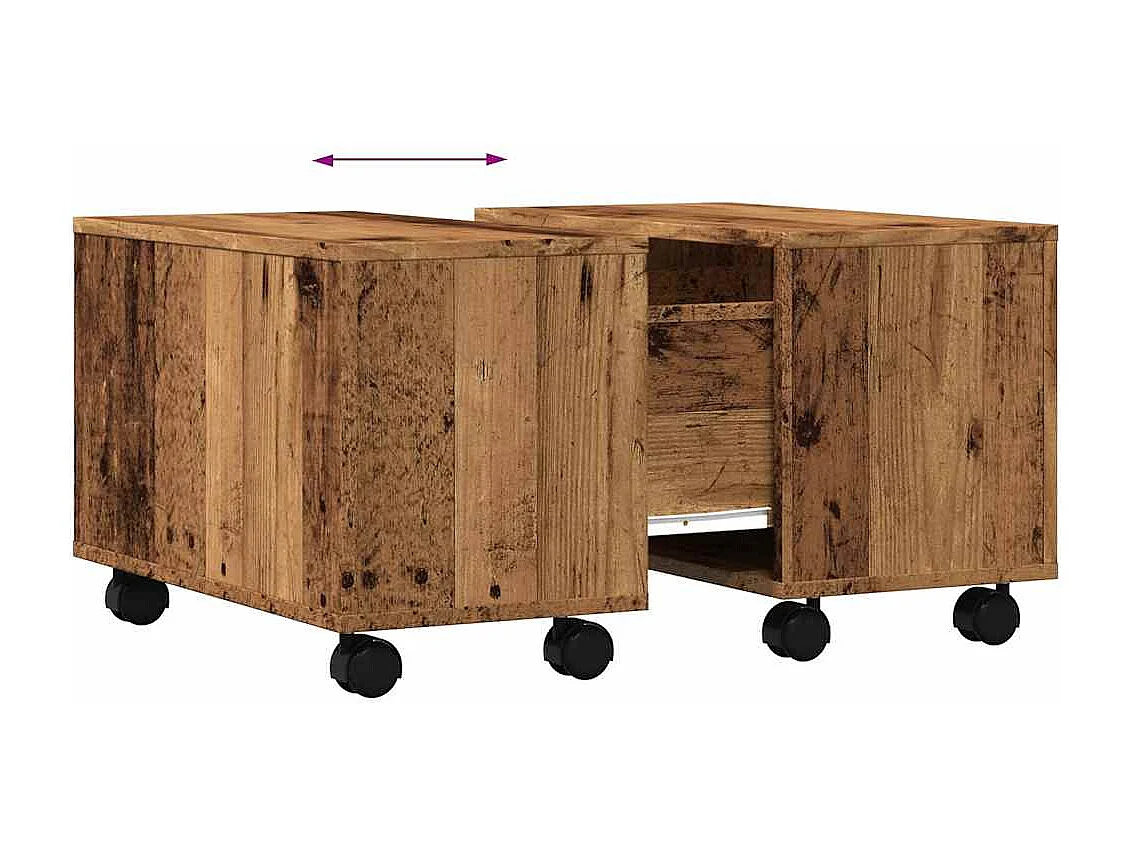 Couchtisch-Wohnzimmertisch-Beistelltische Altholz-Optik 60x60x38 cm Holzwerkstoff SHL32926