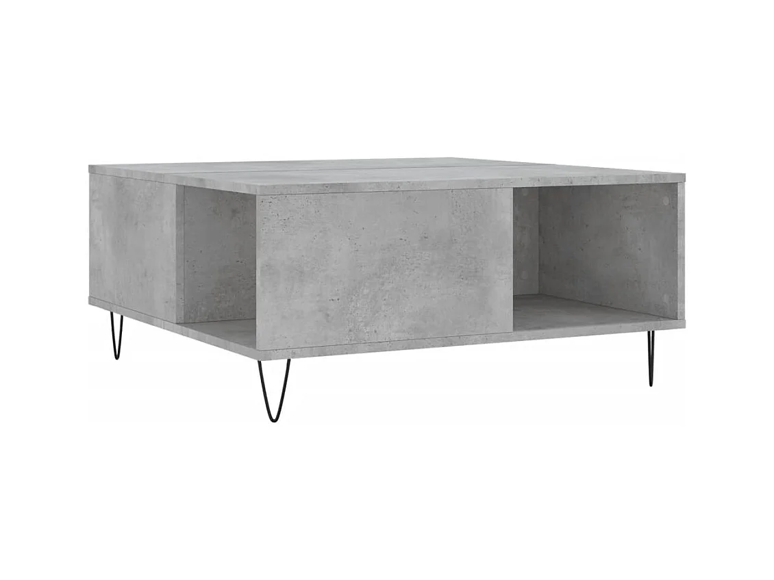 Table basse salon-Table d'appoint gris béton 80x80x36,5 cm bois d'ingénierie SHL72474