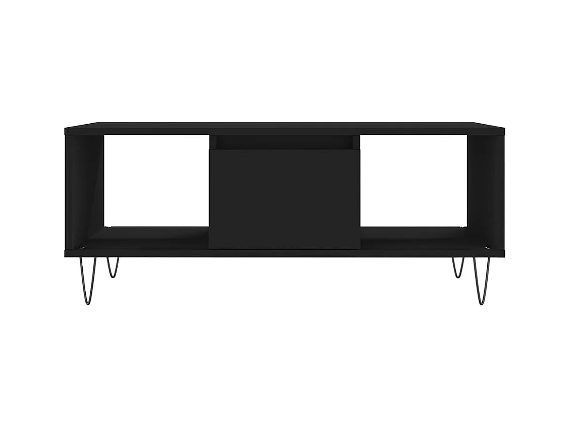 Mesa de centro | Mesa auxiliar madera ingeniería metal marrón roble 70x50x40 cm SHL1133