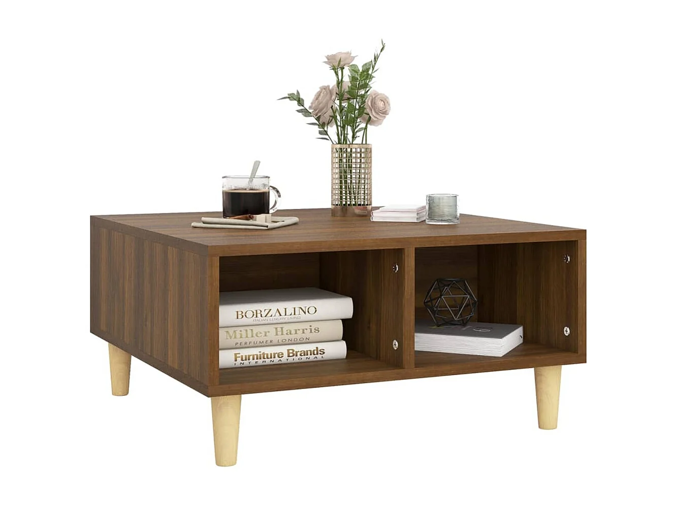 Couchtisch-Sofatisch-Beistelltische Braun Eichen-Optik 60x60x30 cm Holzwerkstoff SHL130