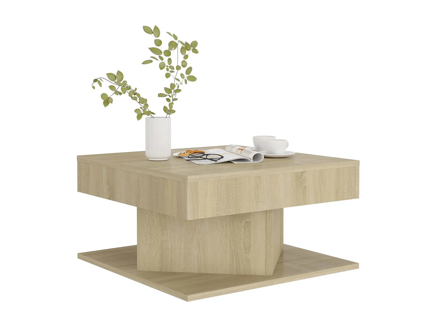 Couchtisch-Sofatisch-Beistelltische Sonoma-Eiche 57x57x30 cm Holzwerkstoff SHL3716