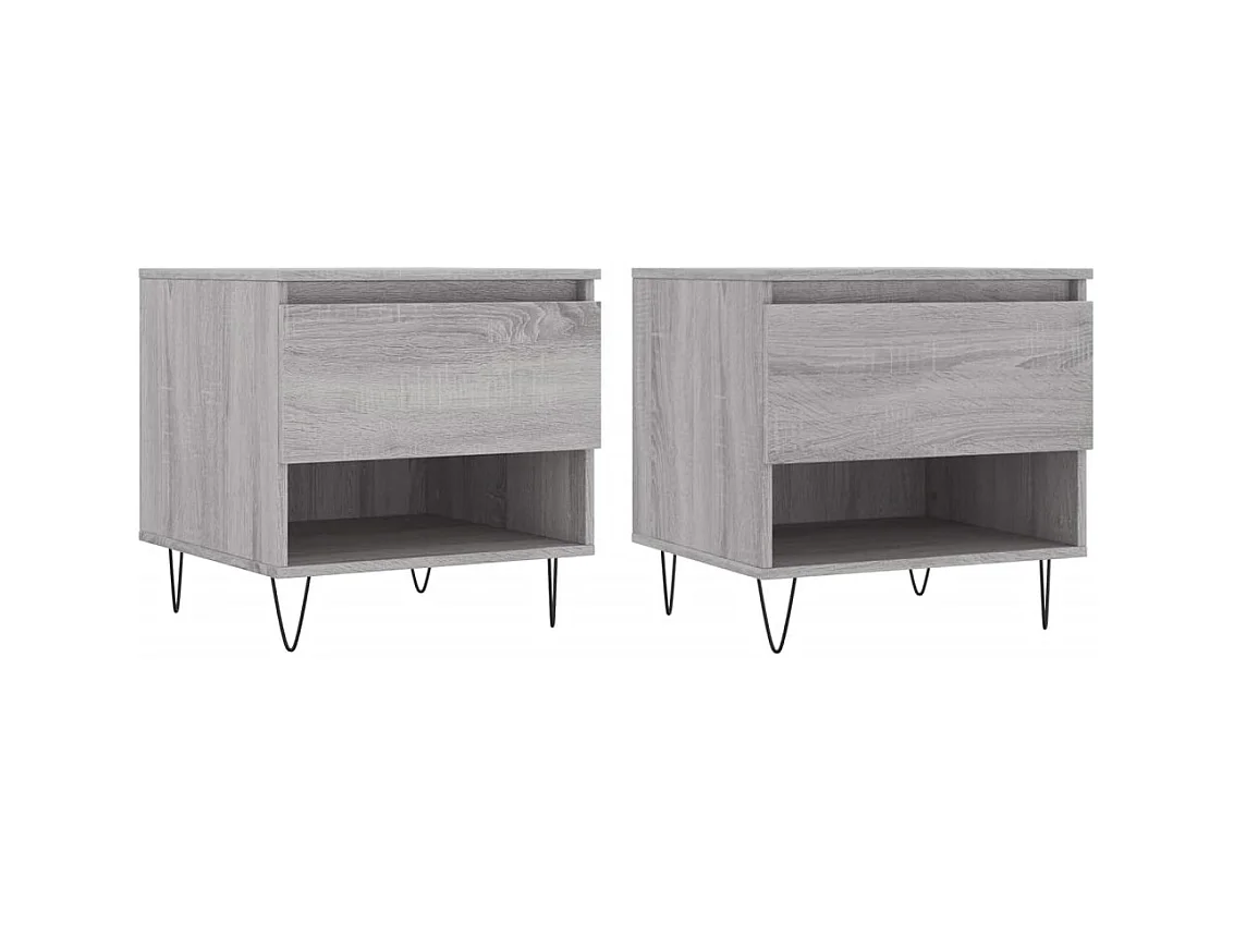 Mesa de centro | Mesa auxiliar madera y metal gris Sonoma 60,5x60,5x30 cm SHL372665