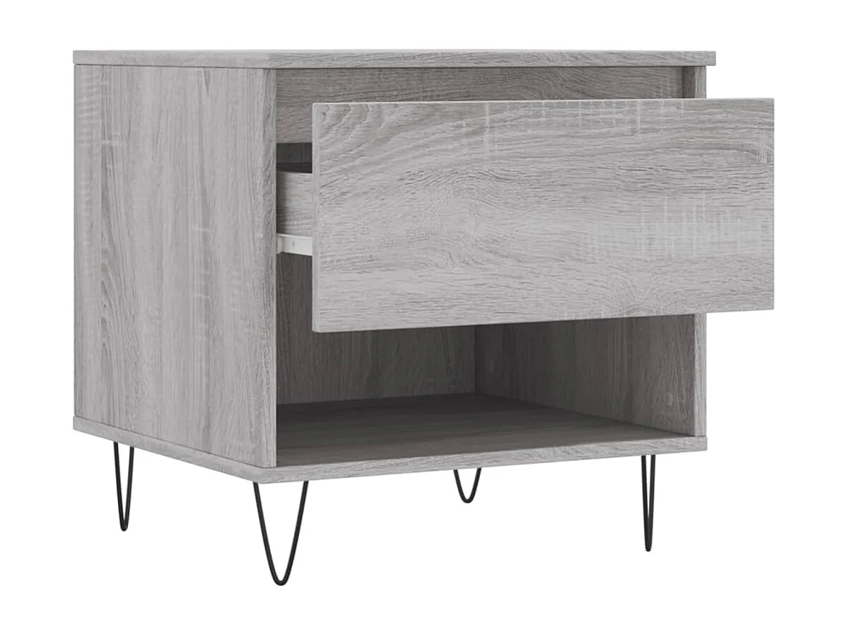 Mesa de centro | Mesa auxiliar madera y metal gris Sonoma 60,5x60,5x30 cm SHL372665