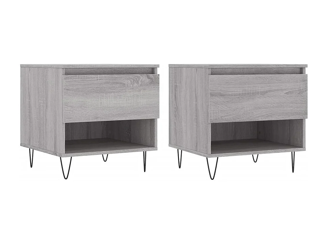 Couchtisch 2er Set-Sofatisch-Beistelltische Grau Sonoma 50x46x50 cm Holzwerkstoff SHL49615