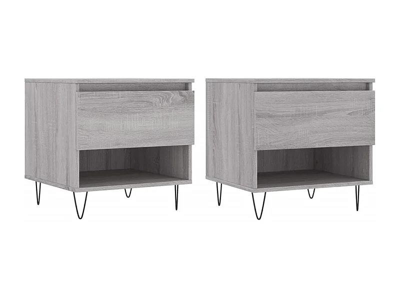 Lot de 2 Tables basses-Tables d'appoint sonoma gris 50x46x50 cm bois d'ingénierie SHL3569
