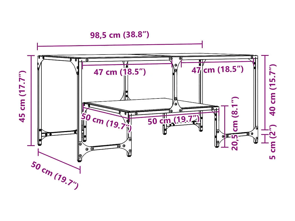 Mesa de centro-Mesa auxiliar madera contrachapada blanco 85x55x31 cm SHL1818