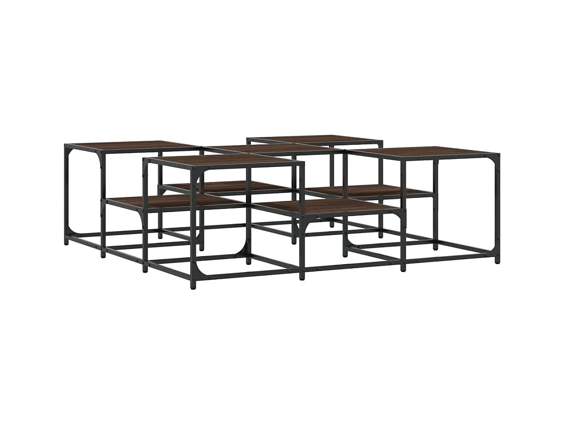 Table basse salon-Table d'appoint chêne marron 121x121x40 cm bois d'ingénierie SHL7577