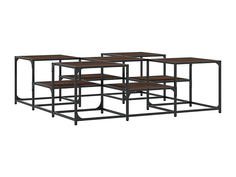 Couchtisch-Wohnzimmertisch-Beistelltische Braun Eichen-Optik 121x121x40 cm Holzwerkstoff SHL55661