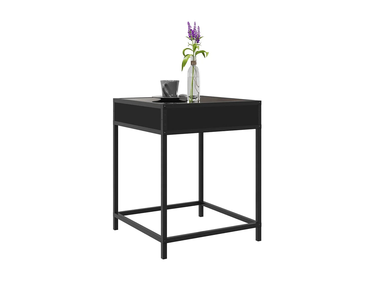 Mesa de centro-Mesa auxiliar madera de ingeniería marrón roble 60x60x30 cm SHL3486