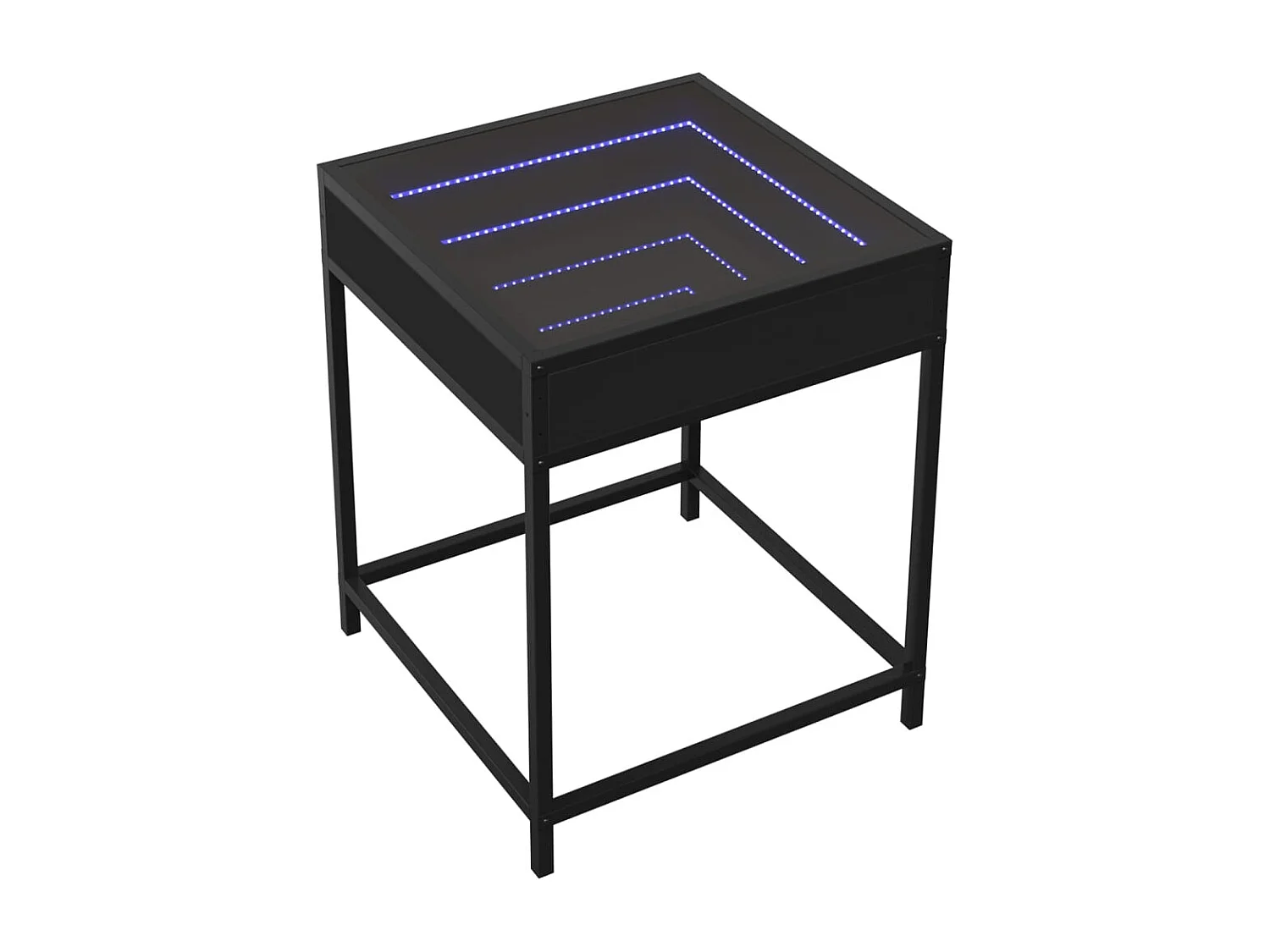 Table basse salon-Table d'appoint avec LED Infinity noir 40x40x51 cm SHL732