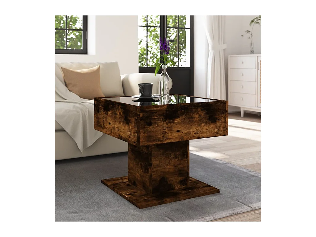 Mesa de centro-Mesa auxiliar madera contrachapada negro 100x60x42 cm SHL4933