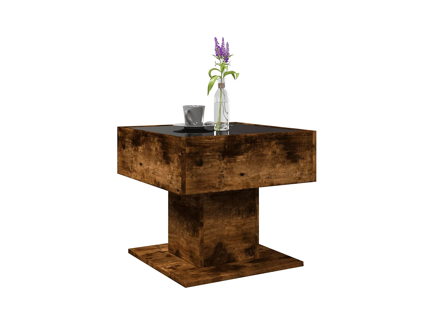 Mesa de centro-Mesa auxiliar madera contrachapada negro 100x60x42 cm SHL4933