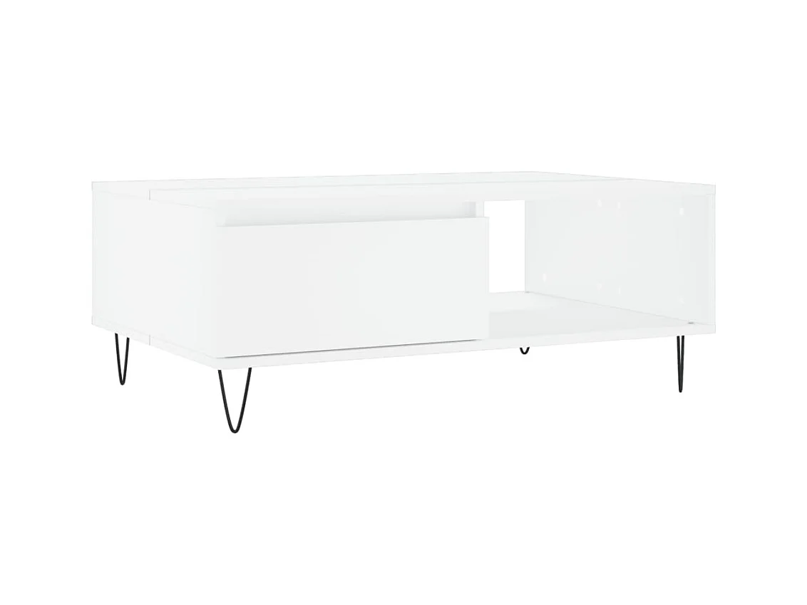 Table basse salon-Table d'appoint blanc 90x60x35 cm bois d'ingénierie SHL55312