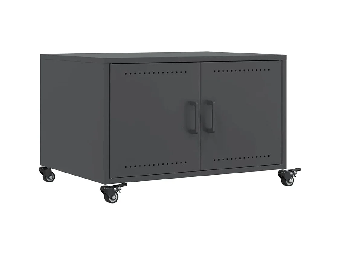 Table basse salon-Table d'appoint anthracite 68x50x43,5 cm acier SHL3684