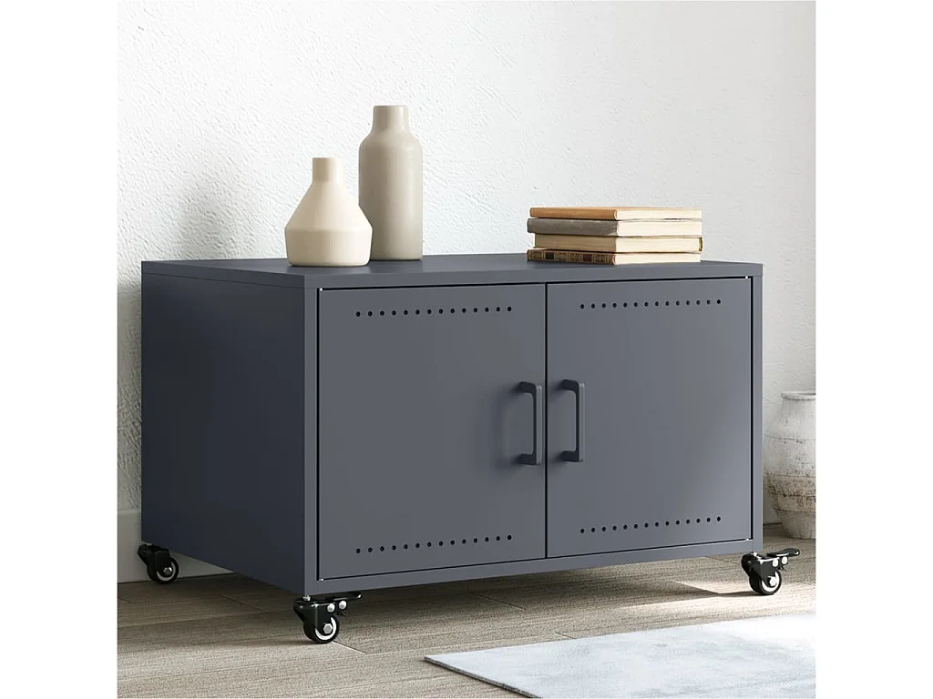 Mesa de centro-Mesa auxiliar madera contrachapada color roble 100x48x40 cm SHL2796