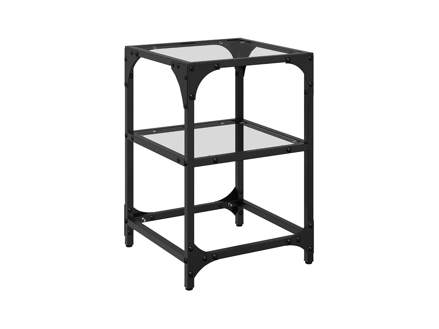 Table basse salon-Table d'appoint-dessus en verre transparent 30x30x45 cm acier SHL62581