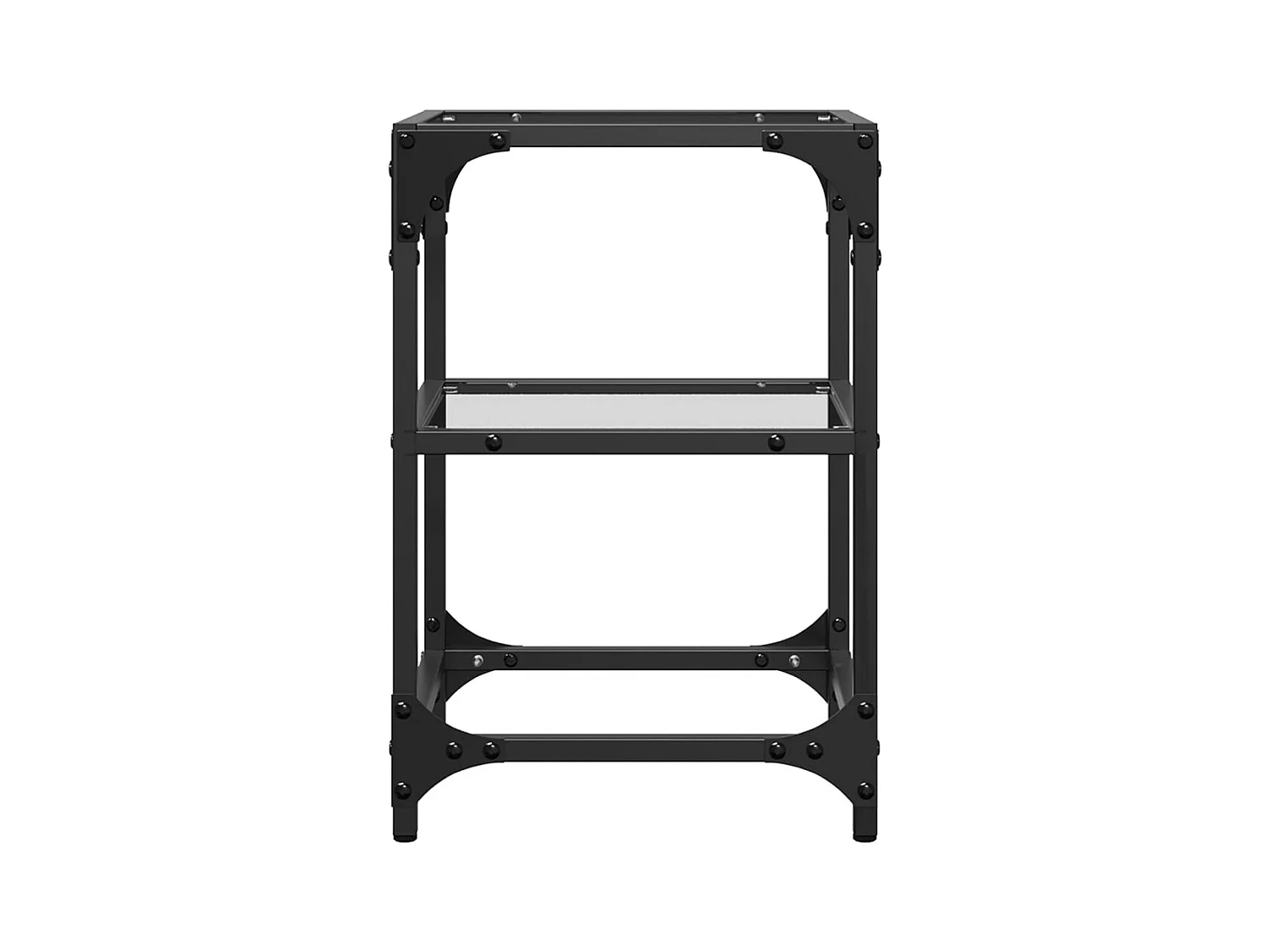 Table basse salon-Table d'appoint-dessus en verre transparent 30x30x45 cm acier SHL62581