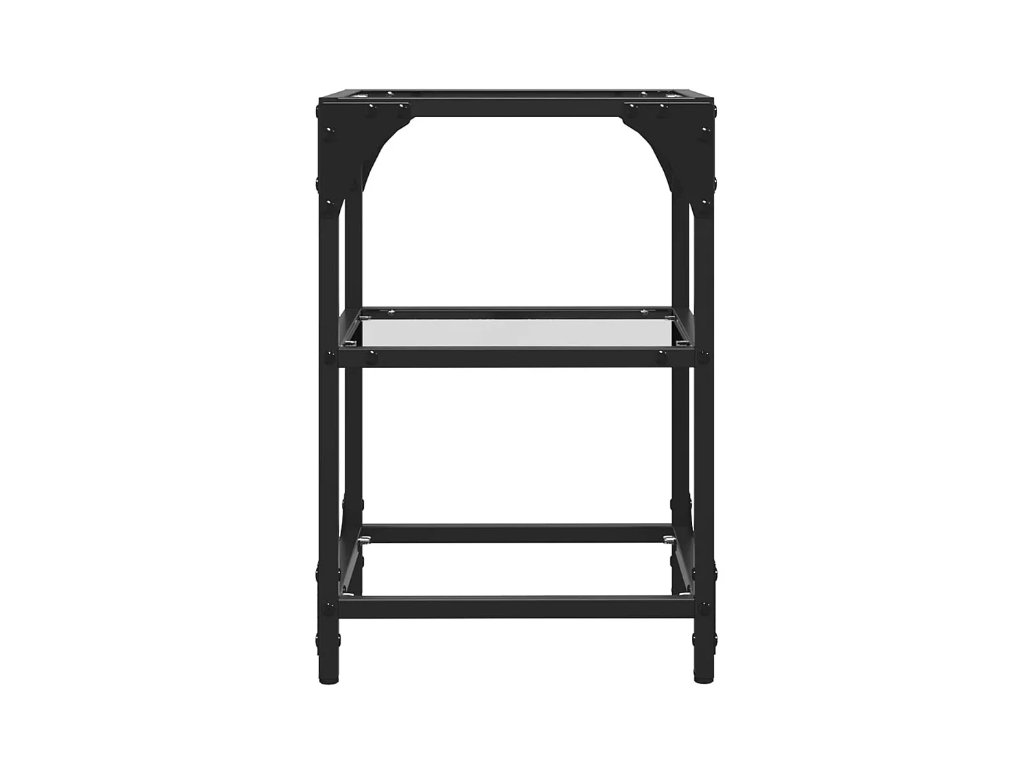 Table basse salon-Table d'appoint-dessus en verre transparent 30x30x45 cm acier SHL62581