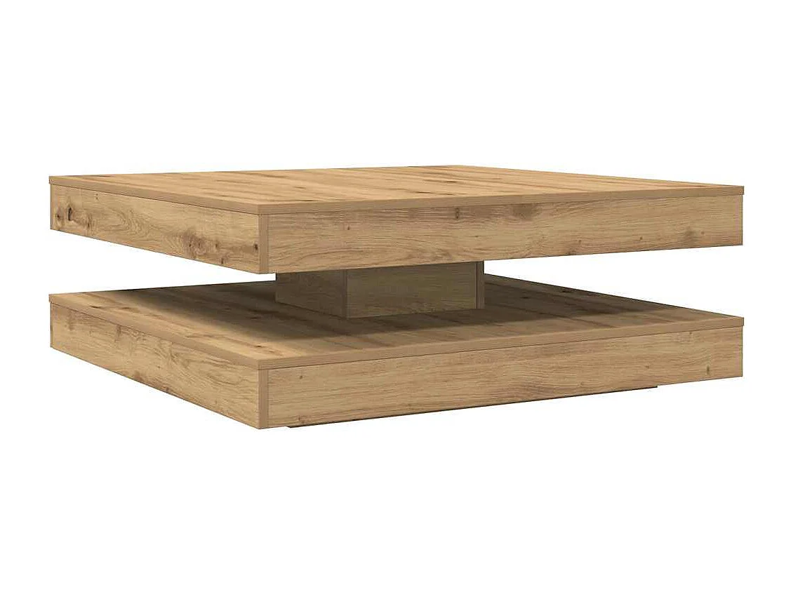 Couchtisch 360-Grad Drehbar Artisan-Eiche 90x90x34,5 cm SHL7864