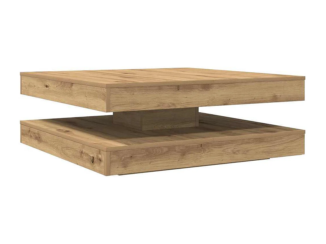 Couchtisch 360-Grad Drehbar Artisan-Eiche 90x90x34,5 cm SHL7864
