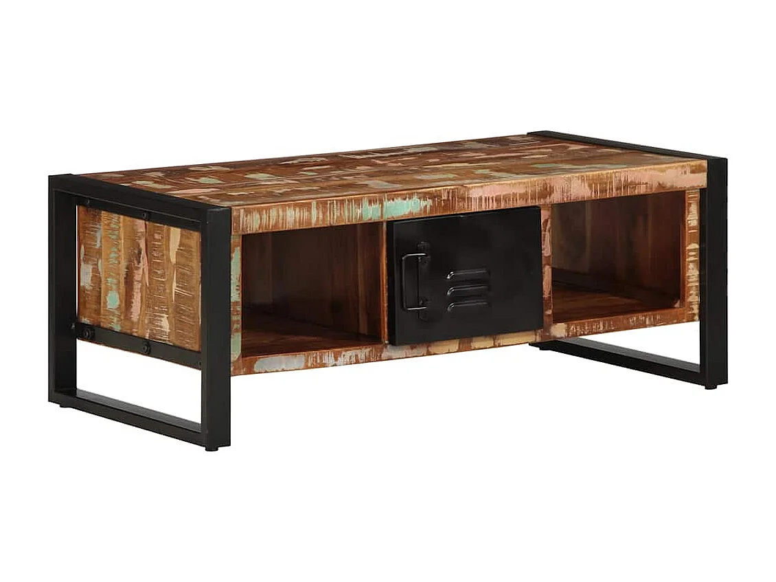 Couchtisch-Wohnzimmertisch-Beistelltische Mehrfarbig 90x50x36 cm Altholz Massiv SHL85816