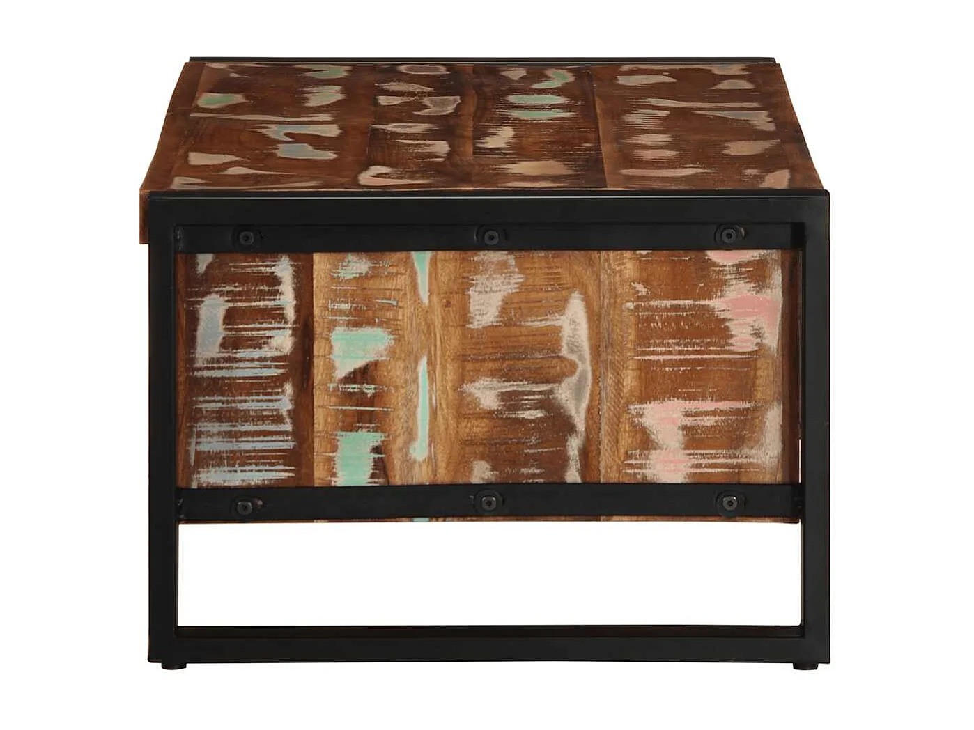 Couchtisch-Wohnzimmertisch-Beistelltische Mehrfarbig 90x50x36 cm Altholz Massiv SHL85816