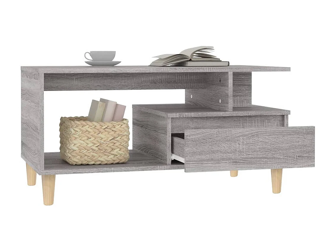 Mesa de centro | Mesa auxiliar madera contrachapada roble marrón 100x50x45 cm SHL4692