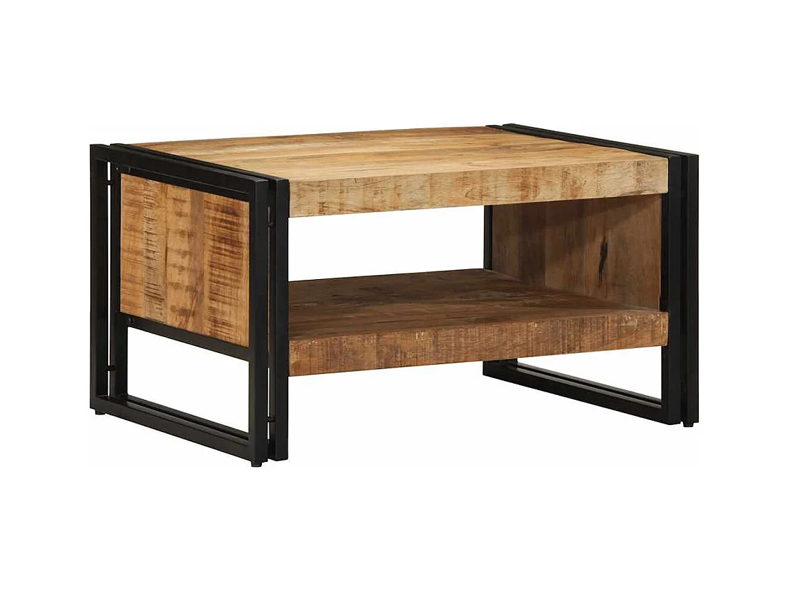 Mesas de centro | Mesa auxiliar con patas metal 2 uds marrón roble 50x50x40 cm SHL3364