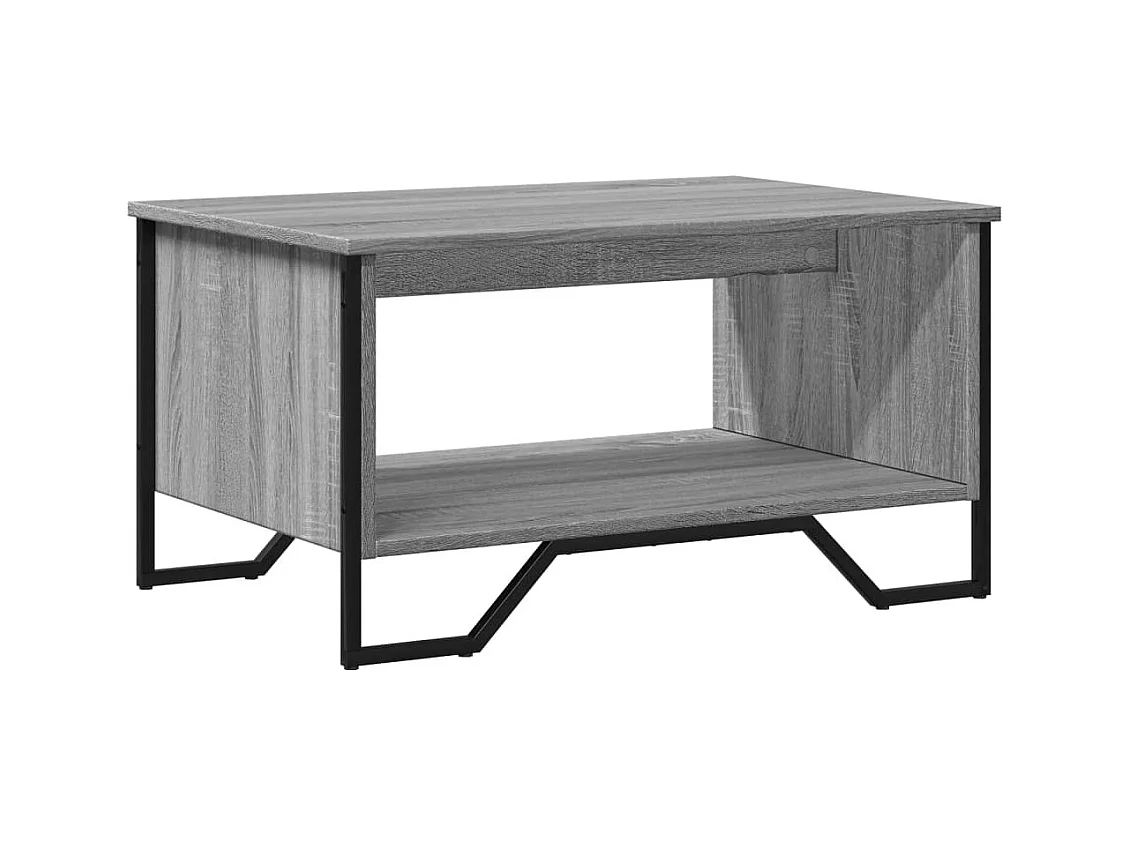 Mesa de centro | Mesa de apoio 75x51x40 cm derivados de madeira cinzento sonoma